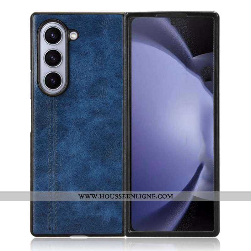 Coque Samsung Galaxy Z Fold 6 Simili Cuir Couture