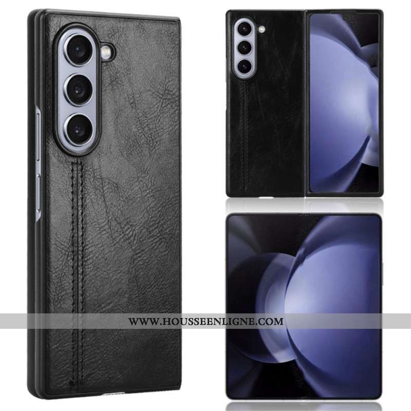 Coque Samsung Galaxy Z Fold 6 Simili Cuir Couture