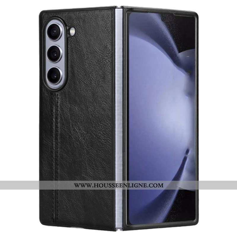 Coque Samsung Galaxy Z Fold 6 Simili Cuir Couture