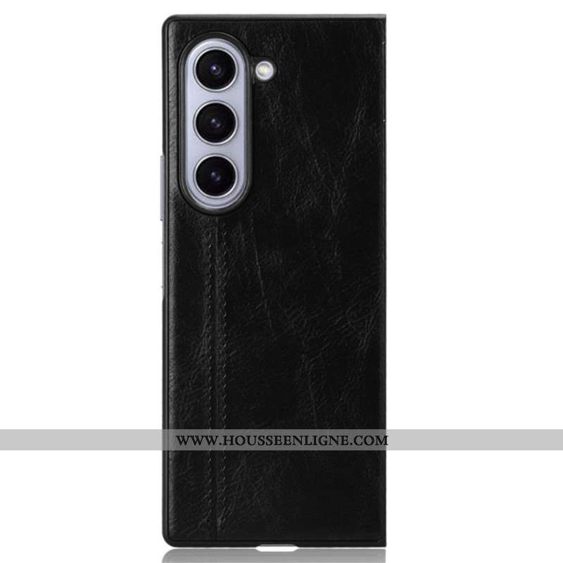 Coque Samsung Galaxy Z Fold 6 Simili Cuir Couture