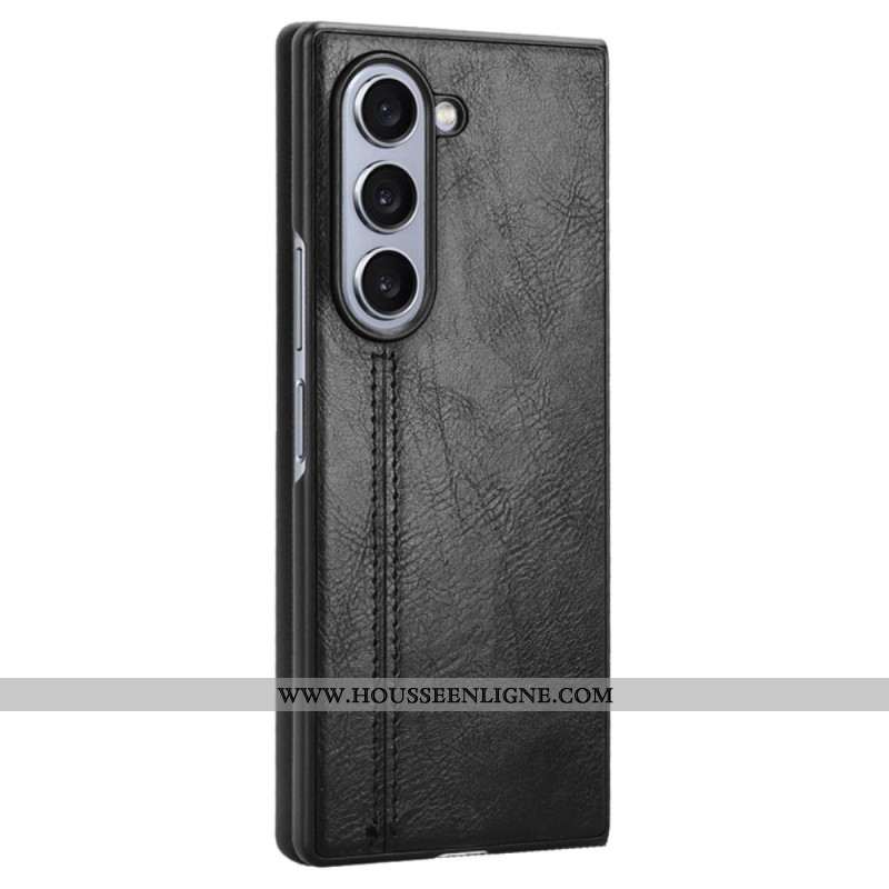 Coque Samsung Galaxy Z Fold 6 Simili Cuir Couture