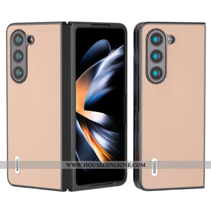 Coque Samsung Galaxy Z Fold 6 Simili Cuir Litchi ABEEL