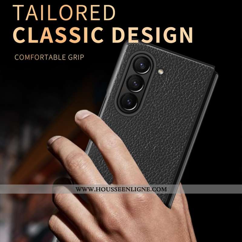 Coque Samsung Galaxy Z Fold 6 Simili Cuir Litchi