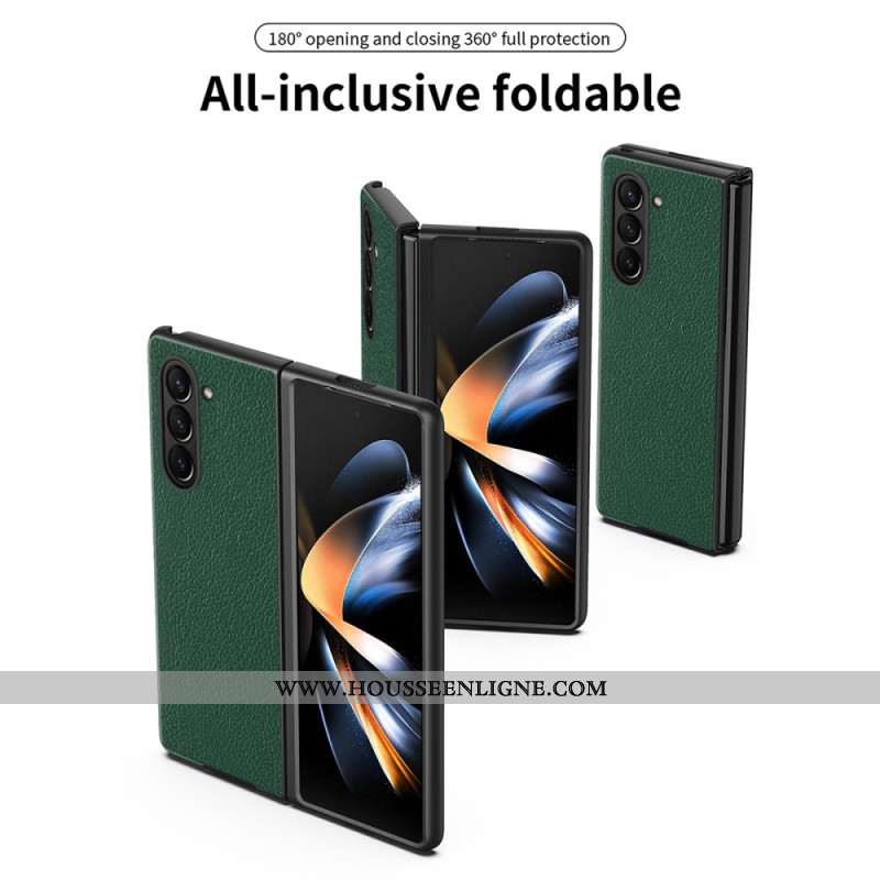 Coque Samsung Galaxy Z Fold 6 Simili Cuir Litchi