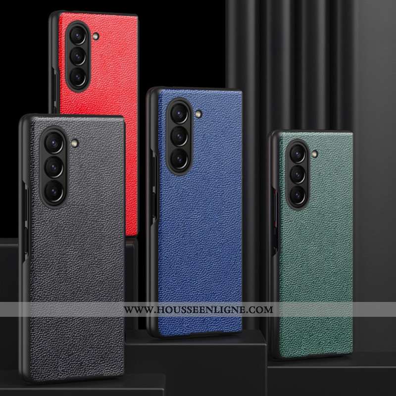 Coque Samsung Galaxy Z Fold 6 Simili Cuir Litchi