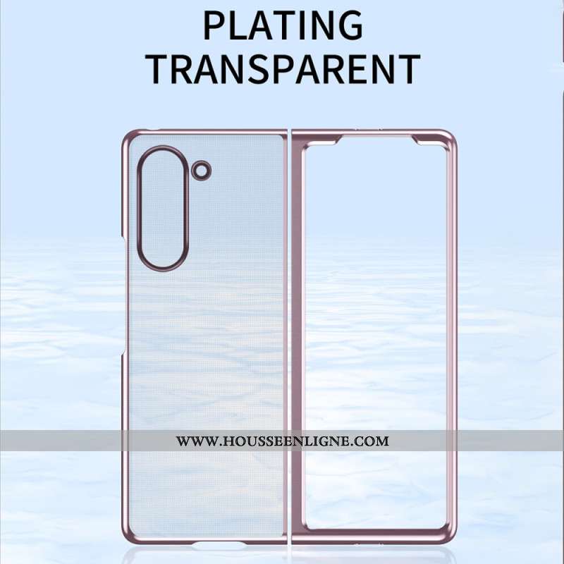 Coque Samsung Galaxy Z Fold 6 Transparente Rebords Métallisés