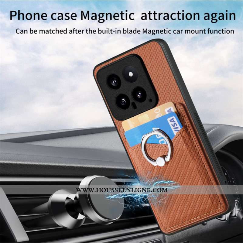 Coque Xiaomi 14 Anneau-Support et Fente pour Cartes