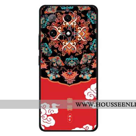 Coque Xiaomi 14 Coque de Protection avec Impression de Motif Ethnique - Richesse / Rouge