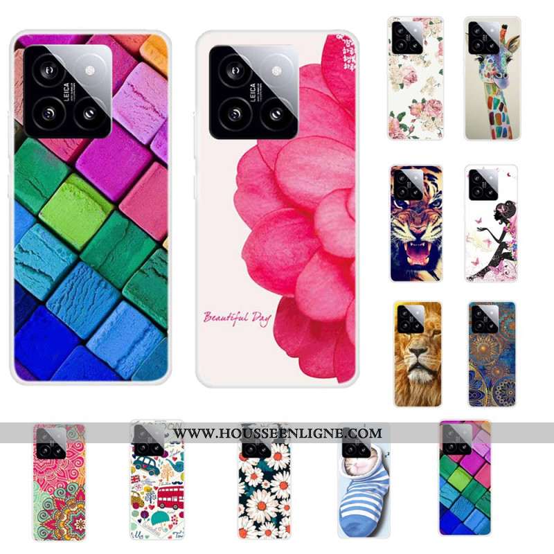 Coque Xiaomi 14 Girafe Colorée