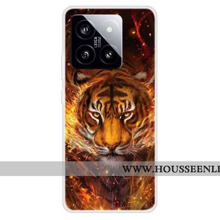 Coque Xiaomi 14 Tigre en flammes