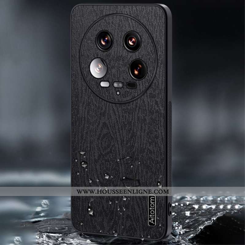 Coque Xiaomi 14 Ultra Style Cuir Texture Bois