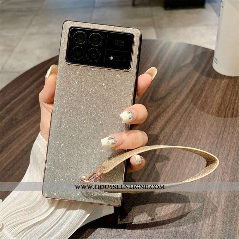 Coque Xiaomi Mix Fold 3 Paillettes à Lanière