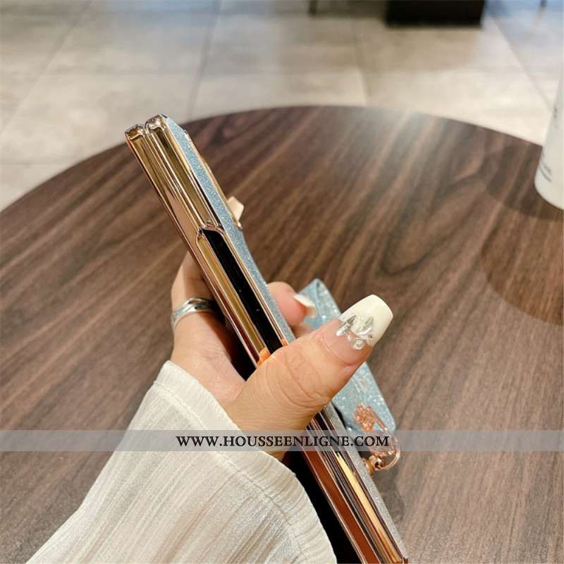 Coque Xiaomi Mix Fold 3 Paillettes à Lanière