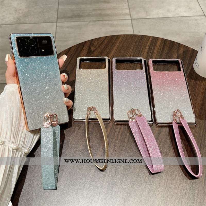 Coque Xiaomi Mix Fold 3 Paillettes à Lanière