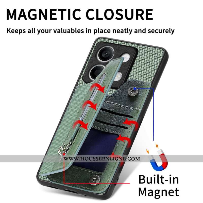 Coque Xiaomi Redmi Note 13 4G Fibre Carbone Porte-Monnaie