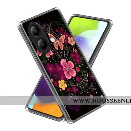 Coque Xiaomi Redmi Note 13 4G Fleurs et Papillons