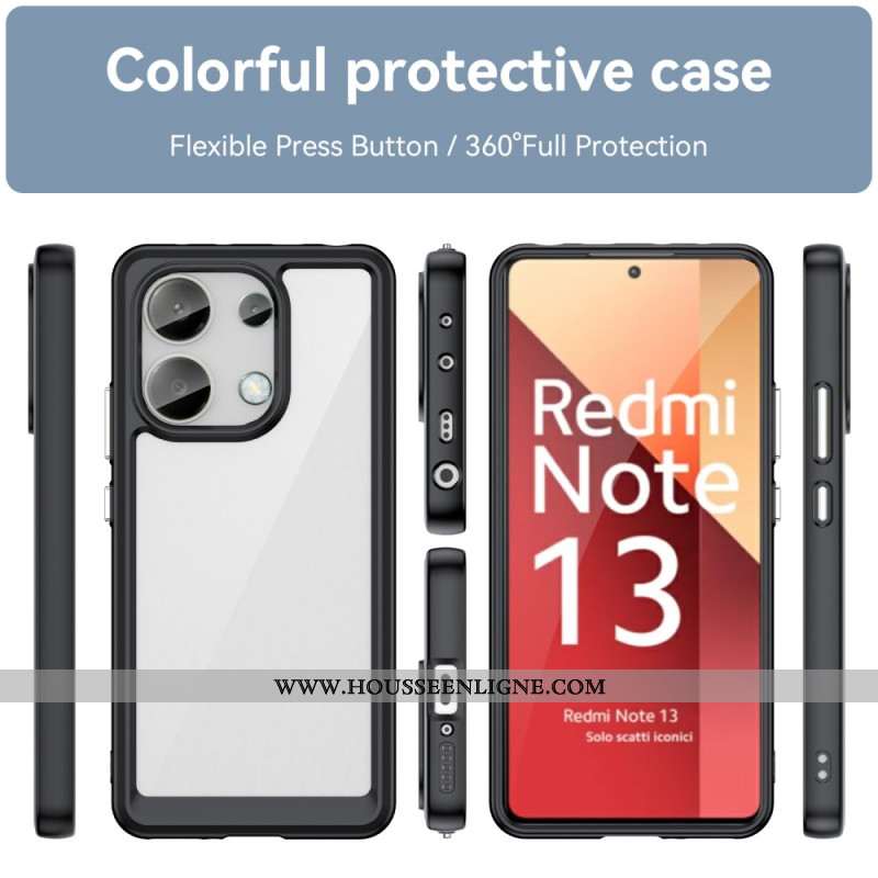 Coque Xiaomi Redmi Note 13 4G Hybride Rebords Colorés