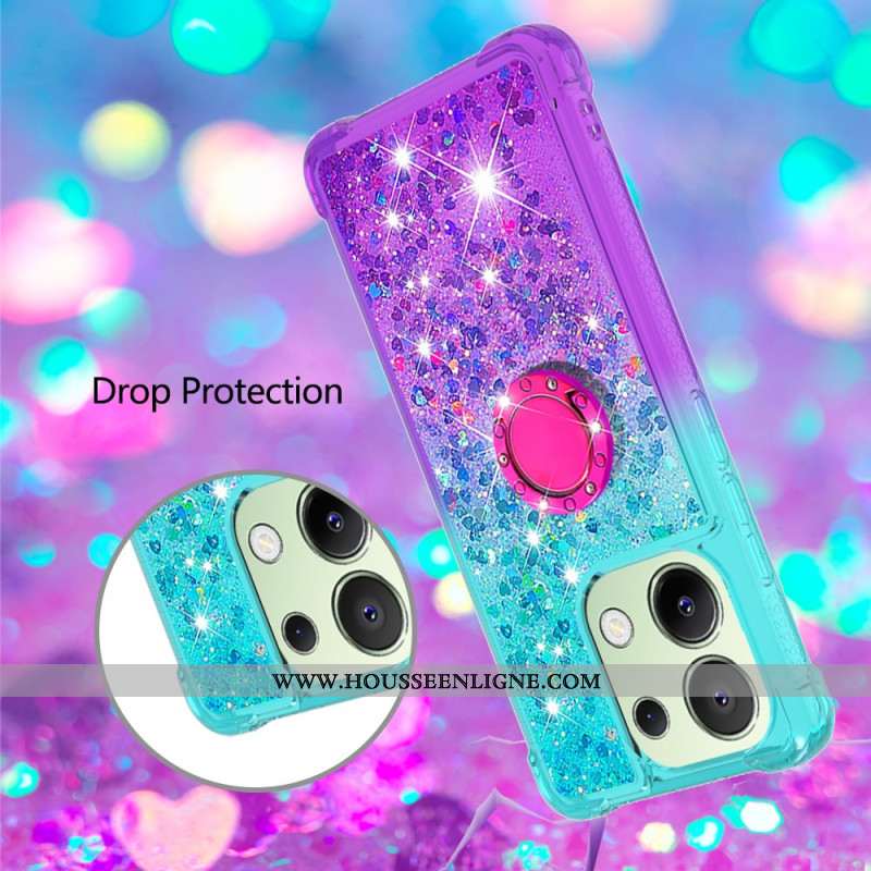 Coque Xiaomi Redmi Note 13 4G Paillettes Anneau-Support