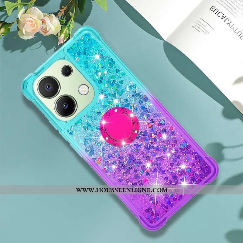 Coque Xiaomi Redmi Note 13 4G Paillettes Anneau-Support