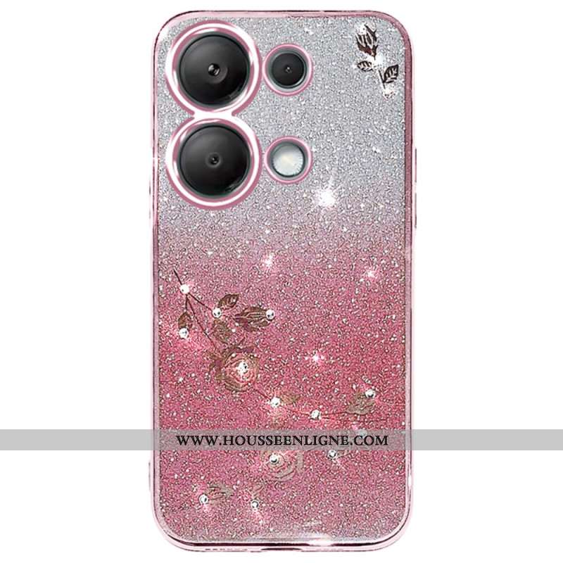 Coque Xiaomi Redmi Note 13 4G Paillettes et Strass à lanière