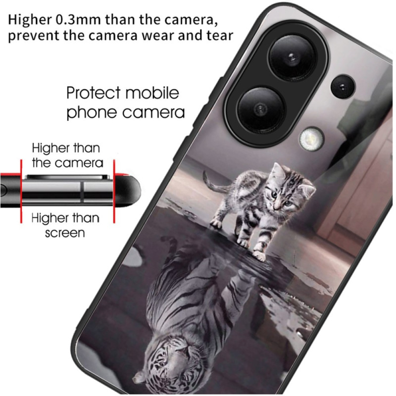 Coque Xiaomi Redmi Note 13 4G Verre Trempé Chat et Tigre