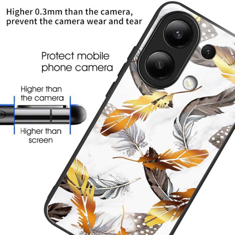 Coque Xiaomi Redmi Note 13 4G Verre Trempé Feuilles dorées