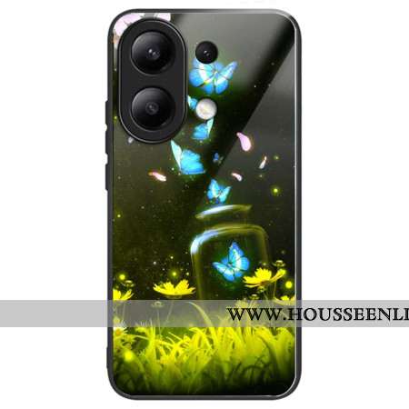 Coque Xiaomi Redmi Note 13 4G Verre Trempé Papillon Bouteille