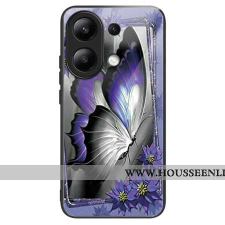 Coque Xiaomi Redmi Note 13 4G Verre Trempé Papillon Violet