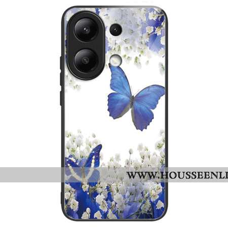 Coque Xiaomi Redmi Note 13 4G Verre Trempé Papillons Bleus