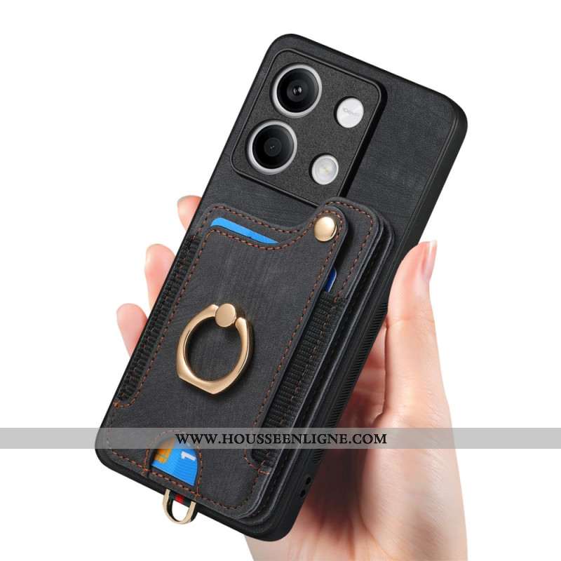 Coque Xiaomi Redmi Note 13 4G Vintage avec Porte-Cartes et Lanière