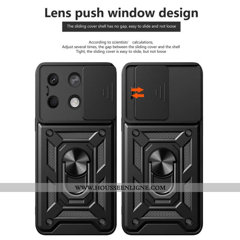 Coque Xiaomi Redmi Note 13 5G Anneau-Support et Protection Coulissante pour Objectif