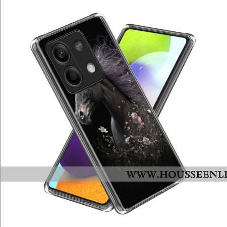 Coque Xiaomi Redmi Note 13 5G Cheval et Fleurs