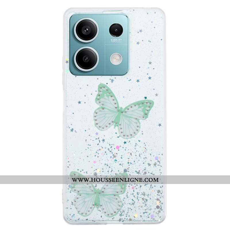 Coque Xiaomi Redmi Note 13 5G Paillettes Papillons