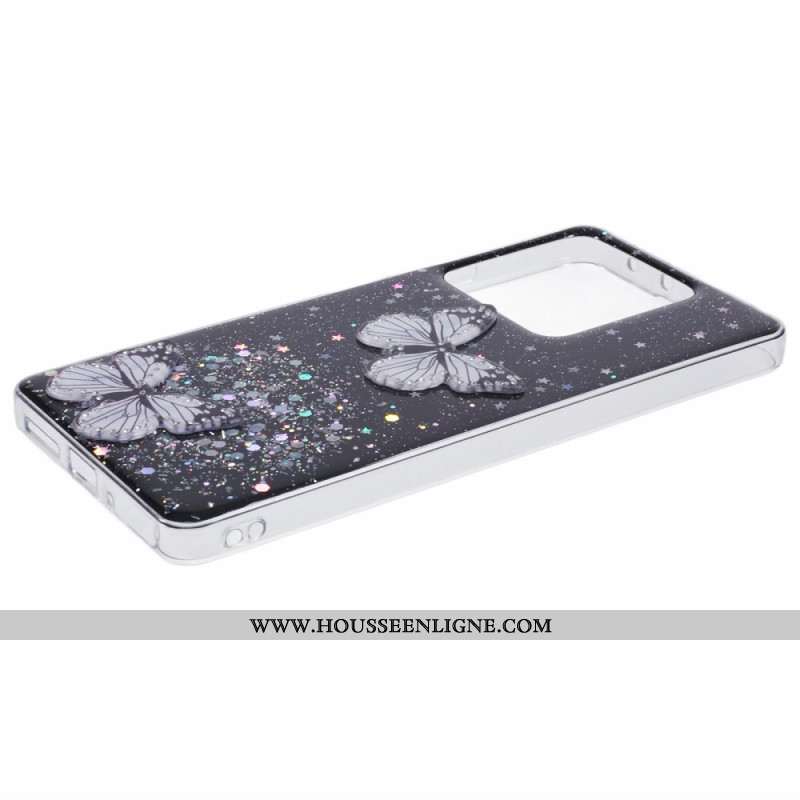 Coque Xiaomi Redmi Note 13 5G Paillettes Papillons