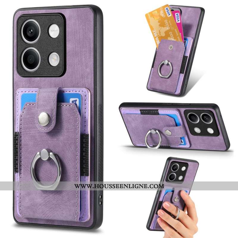 Coque Xiaomi Redmi Note 13 5G Porte-Cartes et Anneau Rotatif