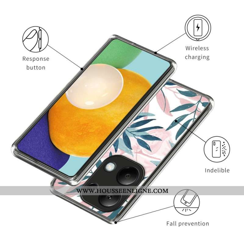 Coque Xiaomi Redmi Note 13 Pro 4G / Poco M6 Pro 4G Feuilles