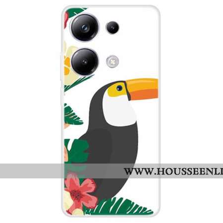 Coque Xiaomi Redmi Note 13 Pro 4G / Poco M6 Pro 4G Feuilles et Oiseau