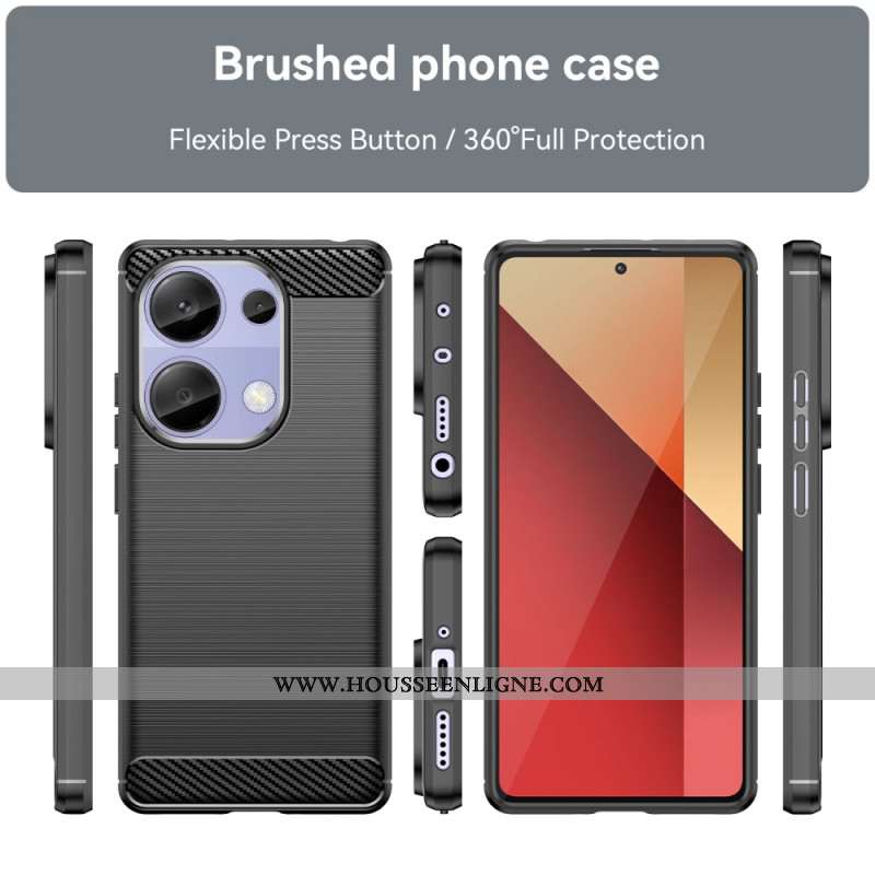 Coque Xiaomi Redmi Note 13 Pro 4G / Poco M6 Pro 4G Fibre Carbone Brossée