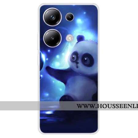 Coque Xiaomi Redmi Note 13 Pro 4G / Poco M6 Pro 4G Panda sur Fond Bleu