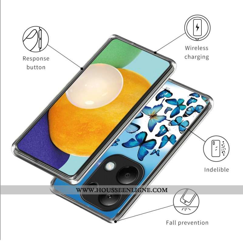 Coque Xiaomi Redmi Note 13 Pro 4G / Poco M6 Pro 4G Papillons Bleus