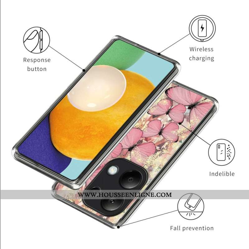 Coque Xiaomi Redmi Note 13 Pro 4G / Poco M6 Pro 4G Papillons Roses