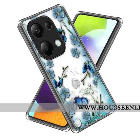 Coque Xiaomi Redmi Note 13 Pro 4G / Poco M6 Pro 4G Papillons et Fleurs Rétros