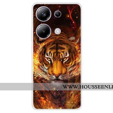 Coque Xiaomi Redmi Note 13 Pro 4G / Poco M6 Pro 4G Tigre en Flammes