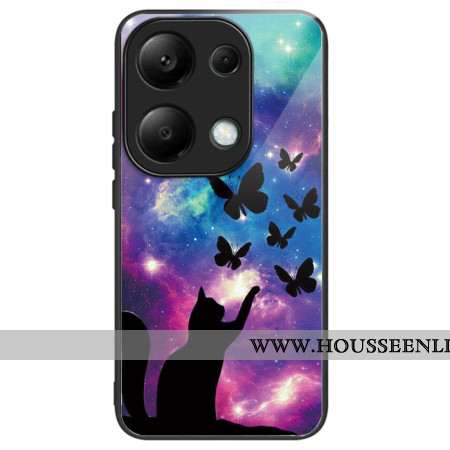 Coque Xiaomi Redmi Note 13 Pro 4G / Poco M6 Pro 4G Verre Trempé Chat et Papillons