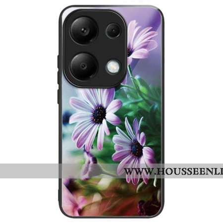 Coque Xiaomi Redmi Note 13 Pro 4G / Poco M6 Pro 4G Verre Trempé Chrysanthèmes Pourpres