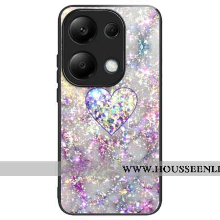 Coque Xiaomi Redmi Note 13 Pro 4G / Poco M6 Pro 4G Verre Trempé Coeur Paillettes