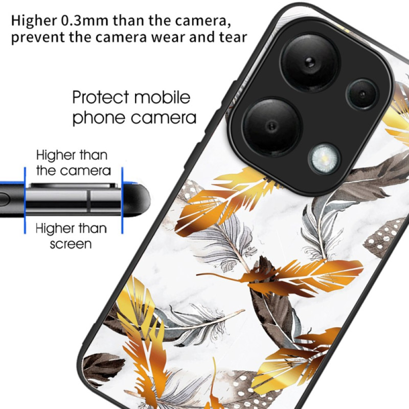 Coque Xiaomi Redmi Note 13 Pro 4G / Poco M6 Pro 4G Verre Trempé Feuilles Dorées