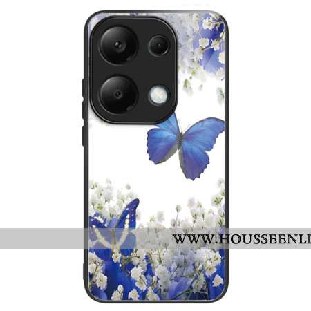 Coque Xiaomi Redmi Note 13 Pro 4G / Poco M6 Pro 4G Verre Trempé Papillons Bleus