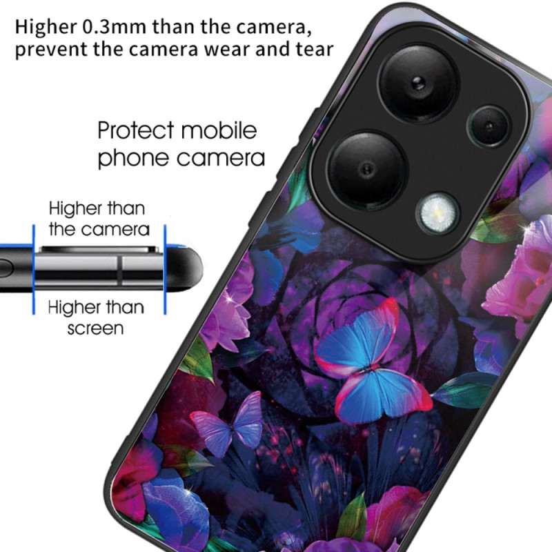 Coque Xiaomi Redmi Note 13 Pro 4G / Poco M6 Pro 4G Verre Trempé Papillons Colorés