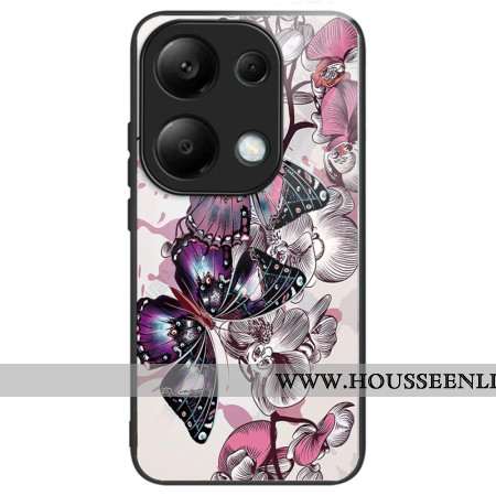 Coque Xiaomi Redmi Note 13 Pro 4G / Poco M6 Pro 4G Verre Trempé Papillons Violets